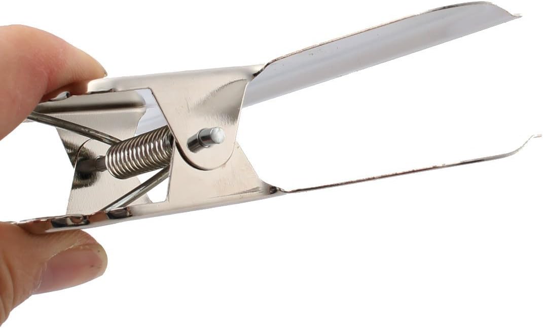 Ubersweet® Office School Spring Loaded Stationery Document File Ticket Binder Clips 145x42mm 3 Pcs Silver Tone