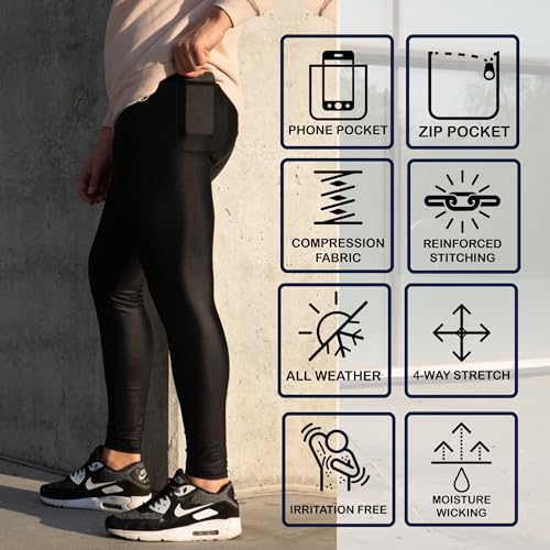 Kapow Meggings Supreme Range - Deluxe Sport Wear Compression Leggings for Men, Fashion Activewear for Yoga & Gym with Pockets4
