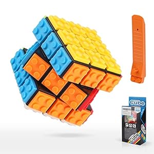 CPROSP Magische kubus, 3 x 3 bakstenen, magische kubus, puzzel en baksteen, in 1, voor kinderen en volwassenen, cadeau, compatibel met Lego zwart
