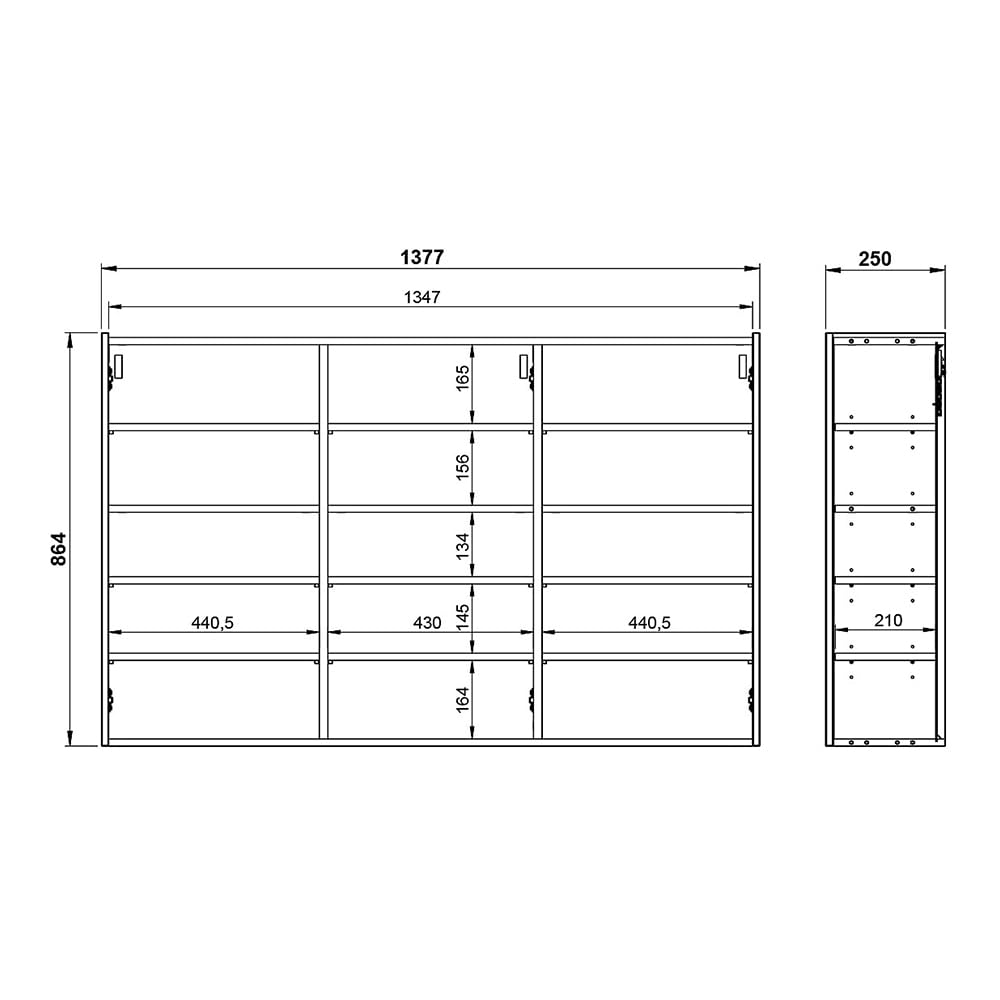 Lomadox Flurschrank Schuhschrank 138cm in weiß mit Eiche ideal für schmale Flure, B/H/T ca. 138/87/25 cm
