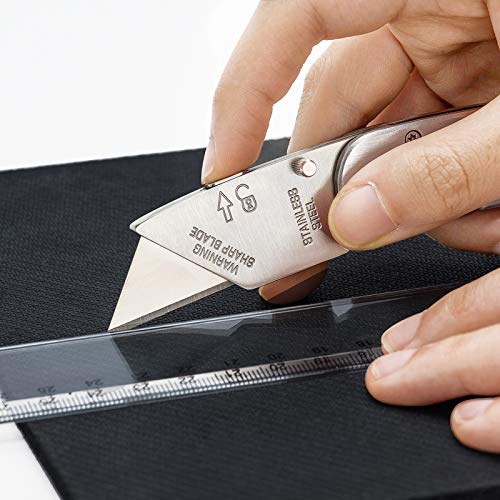 Vabogu Heavy Duty Utility Knife Blades SK5 Steel Standard Size Utility Knife Replacement Blades with Storage Box10Pcs