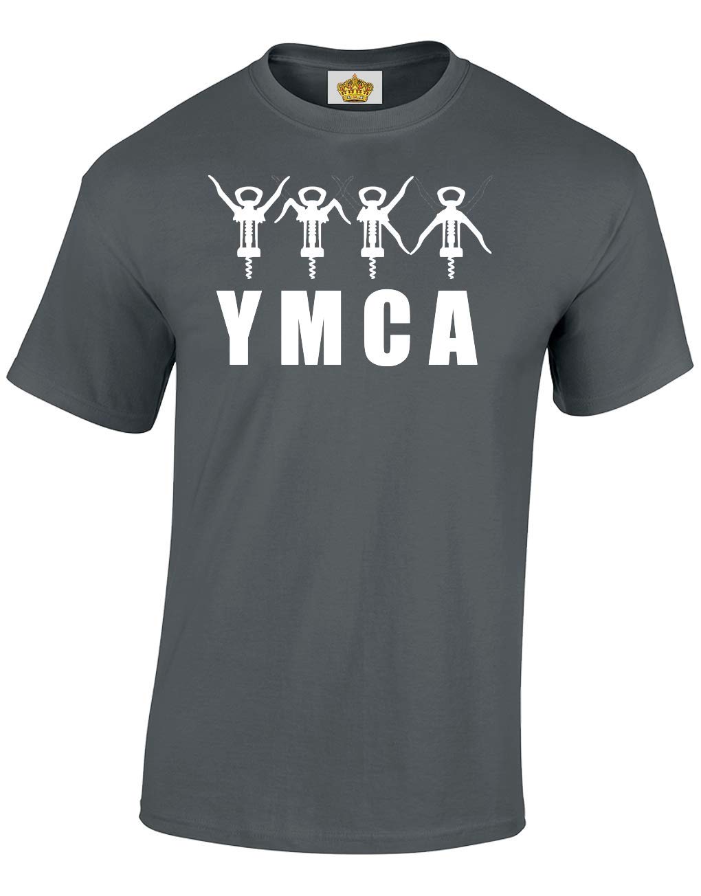 Crown Designs Men's Charcoal Ymca Novelty Gift For & Teenagers T-Shirts Tops (Charcoal/Medium)