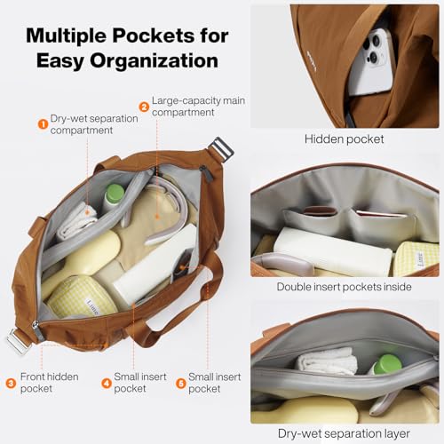 mixi Travel Tote Bag for Women Large Expandable Travel Bag Waterproof Lightweight Carry On Personal Item Shoulder Handbag3