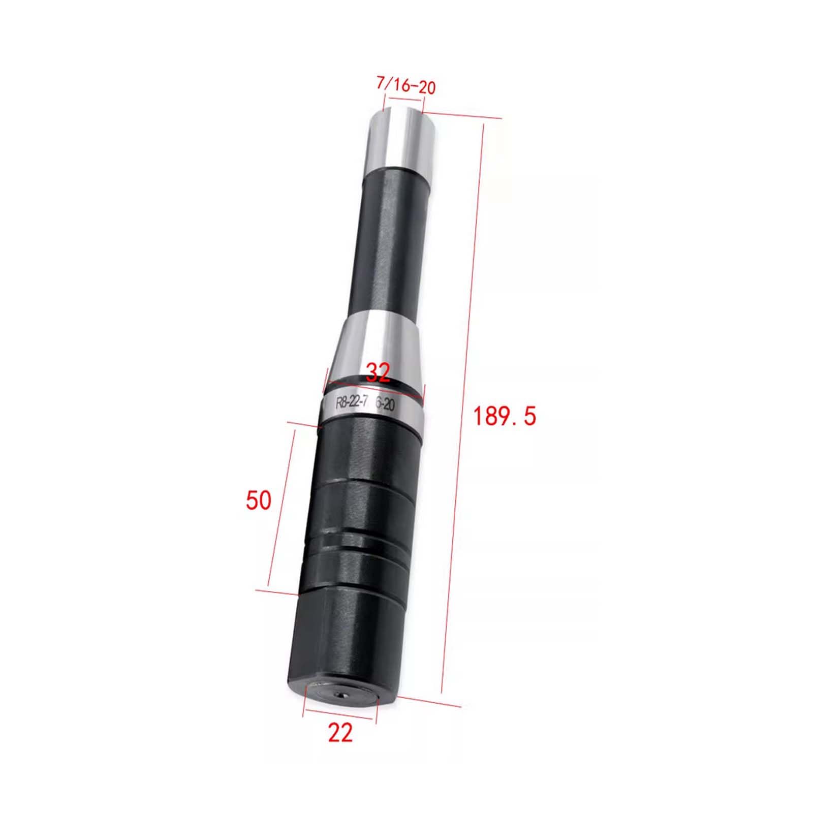 R8 Trzpień do Frezowania z Chwytem Poziomym R8-22-7/16-20 Dyszel do Frezarki Zębatej 22mm Frez Czołowy Piły do ​​cięcia Wzdłużnego