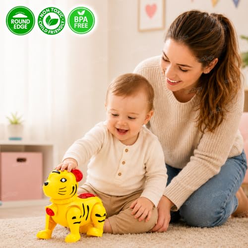 Image of Zest 4 Toyz Musical Tiger Toy for Kids with Lights & Sound Battery Operated Cute Animal Toy for Baby Boys & Girls