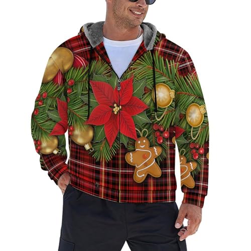 Veste sweat-shirt à capuche homme pour les fêtes de fin d'année en famille