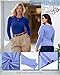 Oakgarden 3 Pack Women's Plus Size Underscrub Shirts, Long Sleeve Crew Neck Tops Fitted Layering Basic Tee for Nurse(Sky Blue, Royal Blue, Light Mixed Gray,4X-Large)