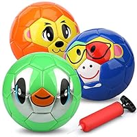 Dilabnda Mini Soccer Balls for Kids Toddlers 6-12 Months, 6'' Bouncy Soccer Animal Footballs Sport Balls for Beach Garden, Soft Lightweight Football Power Ball Training for Children (3 PCS)