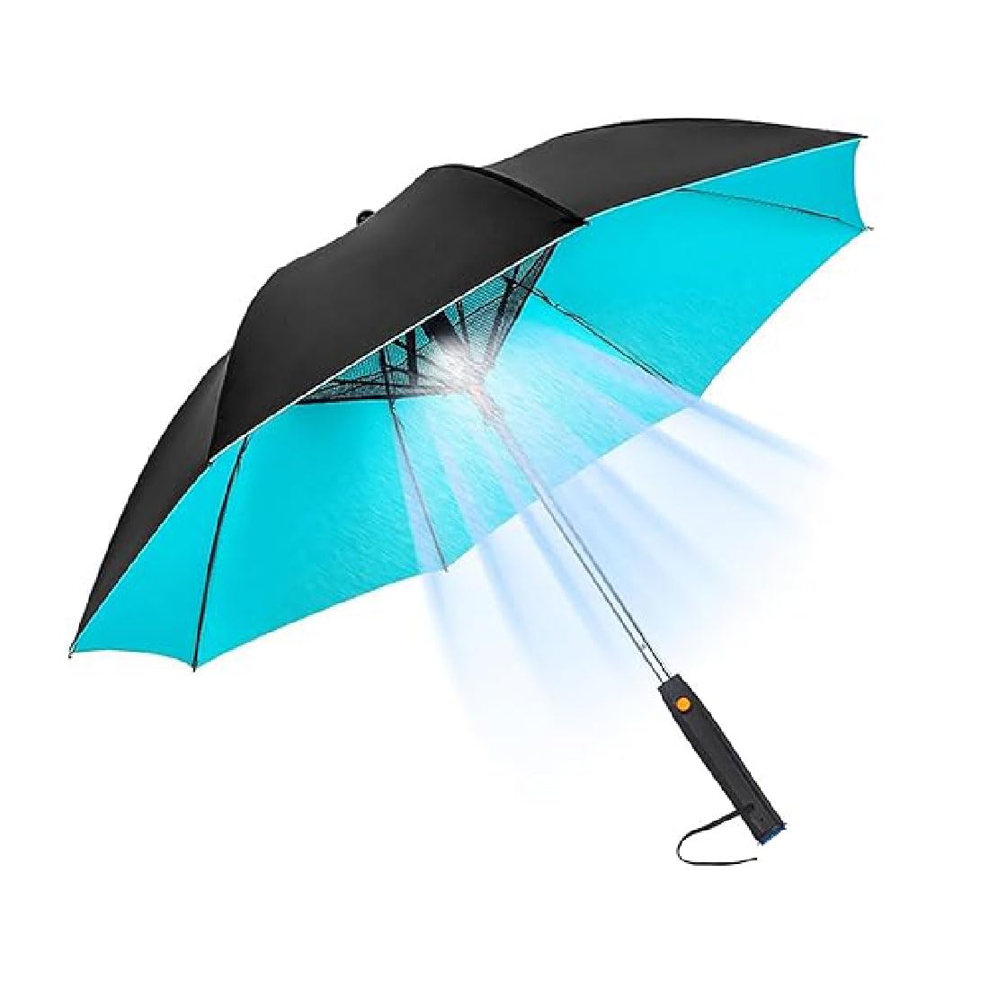 GUSHE 3-in-1 Misting Umbrella with Fan, UV-blockierender Regenschirm mit Ventilator, tragbarer Kühlschirm für Outdoor
