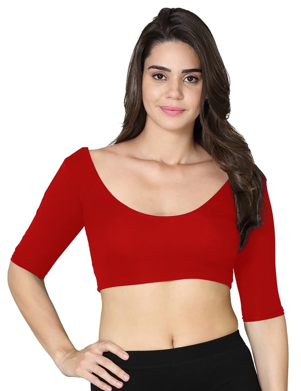VSTARDeep Neck Comfy Blouse Red