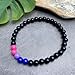 Vilda Jewellery Bisexual Bead Bracelet, Pink Lavender Blue and Black Acrylic Beads, LGB LGBT LGBTQIA+ Pride Awareness : Size S/M 7 inches, Bi Gay Flag Colors