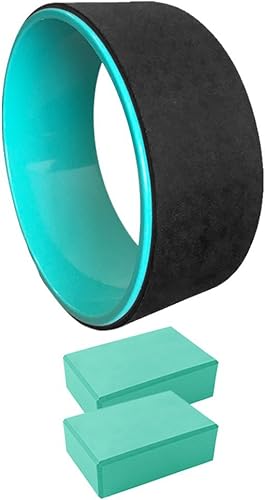 DreamHigh Rueda de yoga antideslizante duradera TPE ecológica con 2 bloques de espuma de yoga