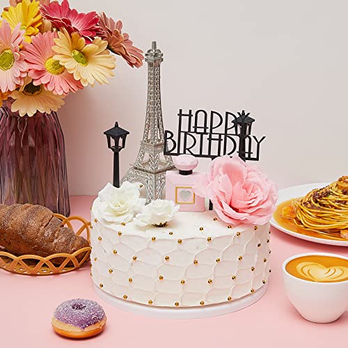 8 Pcs Paris Cake Topper Eiffel Tower Cake Topper With Happy Birthday Cake Topper Street Lamp Rose 7 Inch Eiffel Tower Party Decoration For Boy And Girl Birthday Celebration Gift (Multicolored) #TOP2
