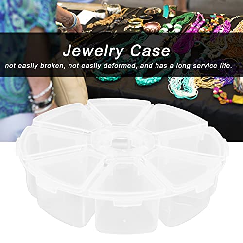 Image of Agatige 8 Grids Storage Jewelry Box, Plastic Material Round Storage Containers Craft Storage for Hand‑Made Loose Beads
