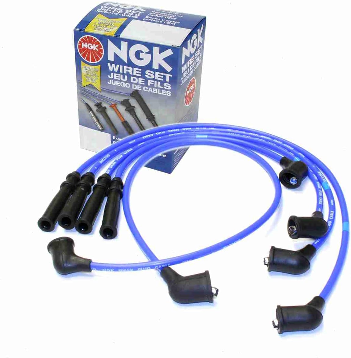 NGK Spark Plug Wire Set Compatible with Nissan Pickup 2.4L L4 1995-1997