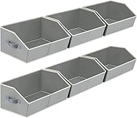 Vista 18 de Contenedores de almacenamiento cúbicos - Paquete de 6 contenedores trapezoidales de almacenamiento, organizadores de armario y almacenamiento