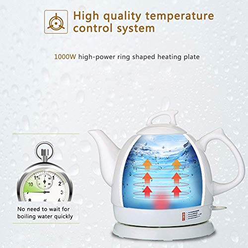 Hervidor eléctrico cerámico sin cable blanco 1.0L 1000W miniatura 6