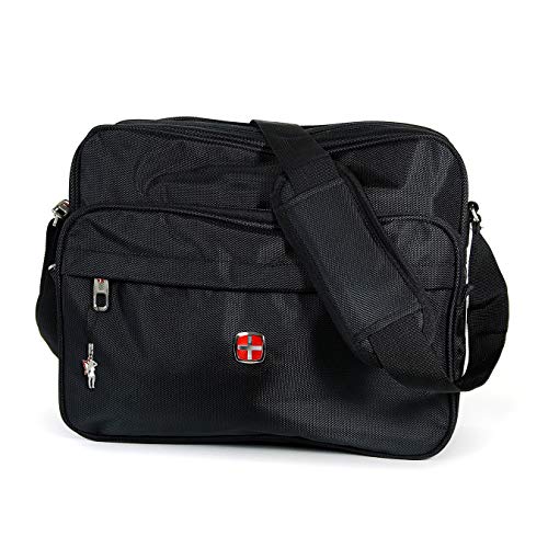 Preisvergleich Produktbild Schultertasche Citybag Flugbegleiter Ausweistasche Umhängetasche Business Messenger Bag Tasche Black NEU