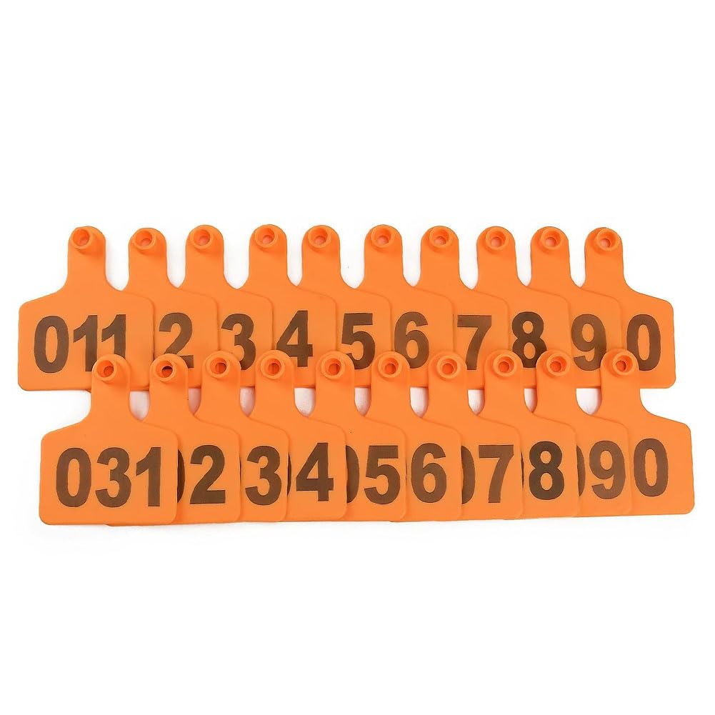 Numerowane kolczyki do bydła, Numerowane Kolczyki Bydlęce 100 Szt. Wielokolorowe, Różne Rozmiary 001-500(Blue,7.5 * 10cm (2.95 * 3.93in) 201-300)