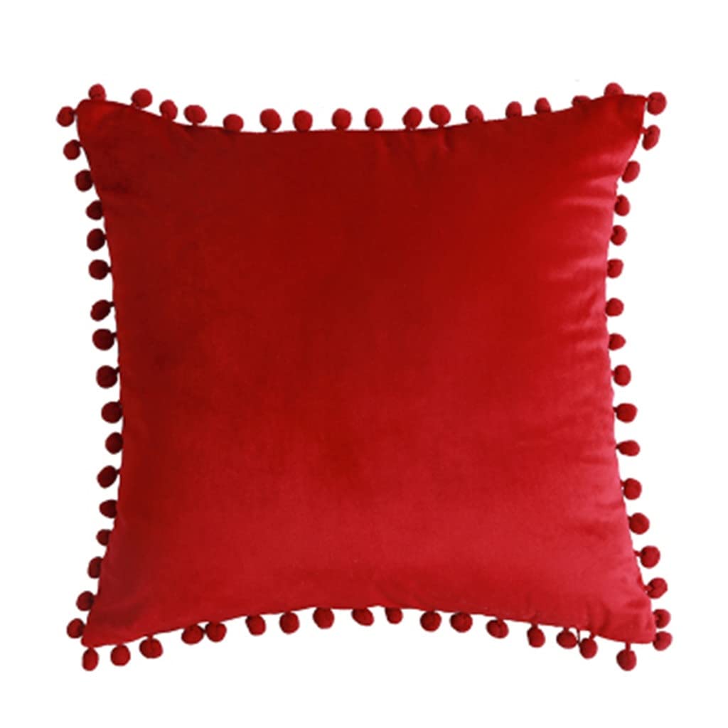 MFJGHU Tassel Warm Velvet Pillow Cases Decorative Cushion Cover Pillowcases Throw Square 45 * 45cm(Style C)