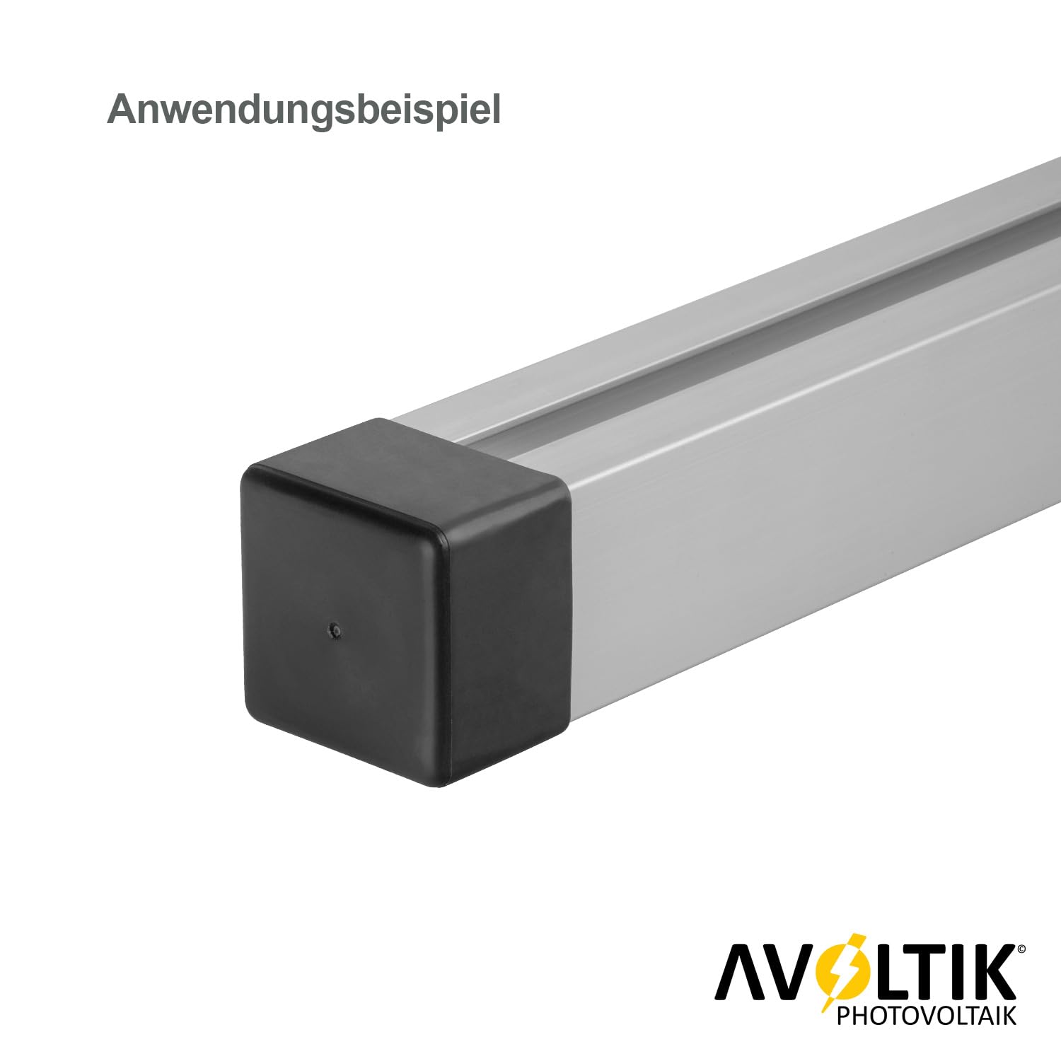 Avoltik – Lot De 4 Embouts De Protection Pour Rails Solaires 40x40 Mm, Plastique PC Noir Résistant Aux Intempéries