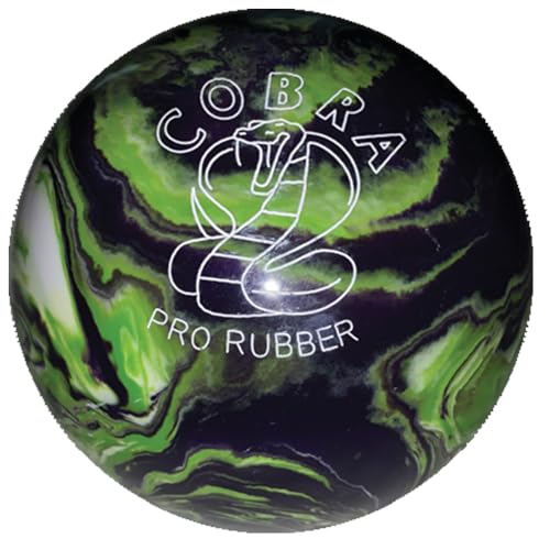 EPCO Duckpin Bowling Ball - Cobra Pro Rubber - Purple, Lime & White (5 inch- 3lbs. 8oz.) 1 Ball