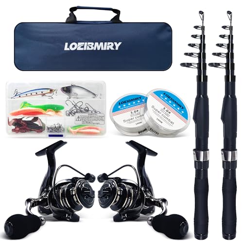 Fishing Rod Reel Combos, 2PCS 2.1m/6.89ft Collapsible Fishing Rods