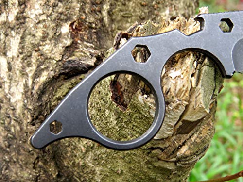 Canku C021 Fixed Blade Knives D2 Blade, Stainless Steel Handle With K Sheath And Adjustable Necklace Karambit Knife For Outdoor Hunting Camping Hiking Tools (Black) #TOP4