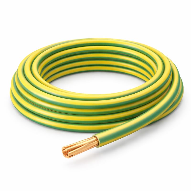 4mm 6491x Single Core Conduit Cable | Green & Yellow 5m Length PVC Stranded | BASEC Approved