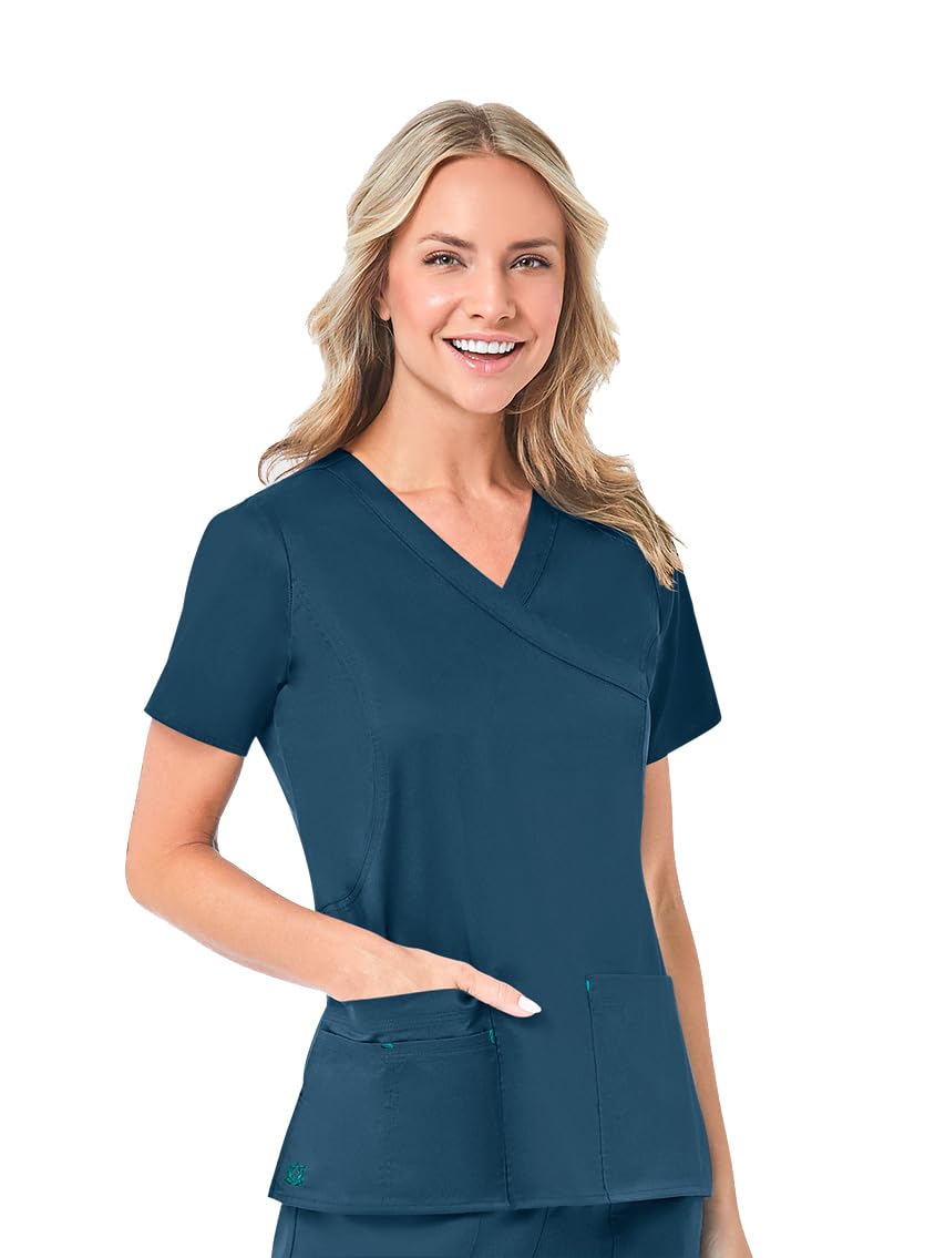 Maevn Women's Blossom Mock Wrap Top(Caribbean Cheeta, XXXXX-Large)