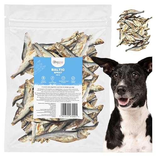 Gaczoo - Sprotten für Hunde Getrocknet - Getrockneter Fisch für Hund - 100% Trockenfisch, Hundeleckerli, Trainingsleckerli - ohne Zusätze, reich an Omega 3, Fettarm - 500g