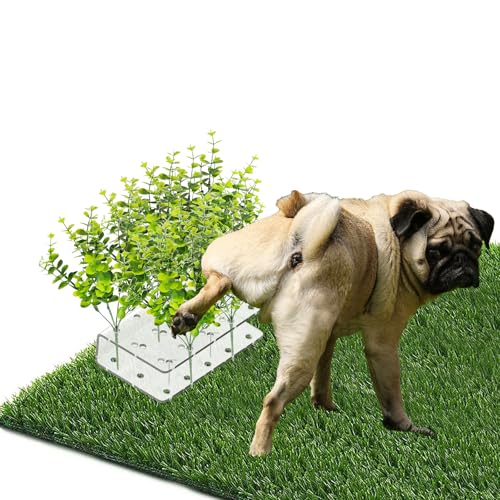 Image of 6 PCS Fake Grass Plants Pee Post, Reusable Washable Artificial Eucalyptus Puppy Pee Post Training Tool for Guiding and Trains Dogs to Urinate, Outdoor Dog Toilet