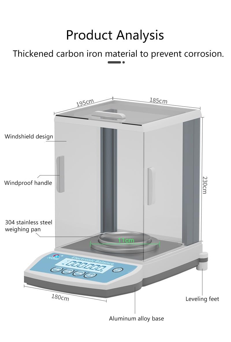 Balanza Analítica Digital Balanzas de Laboratorio Microbalanza Electrónica Balanza de Precisión 0.001g Resolución(210g)