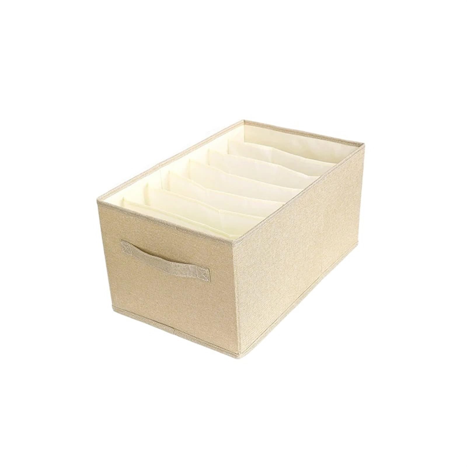 CGUOHU 6PCS Washable Wardrobe Clothes Organizer Foldable Closet Divider Underwear Drawer Mesh Separation Box For T-shirt,Legging,So For Wardrobe Storage(Beige,7-grids)