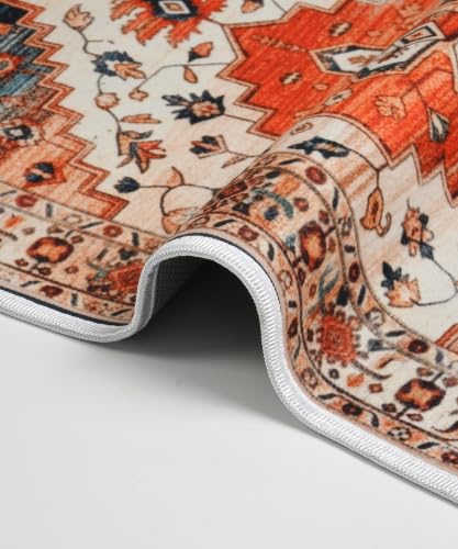 Image of Rugcomf Runner Rug for Hallways Kitchen Rug Non Slip 22 * 45 cm Washable Rugs with Rubber Backing Soft Floral Carpet Runner for Hallways, Kitchen, Laundry, Bedroom, Bathroom(Multi)