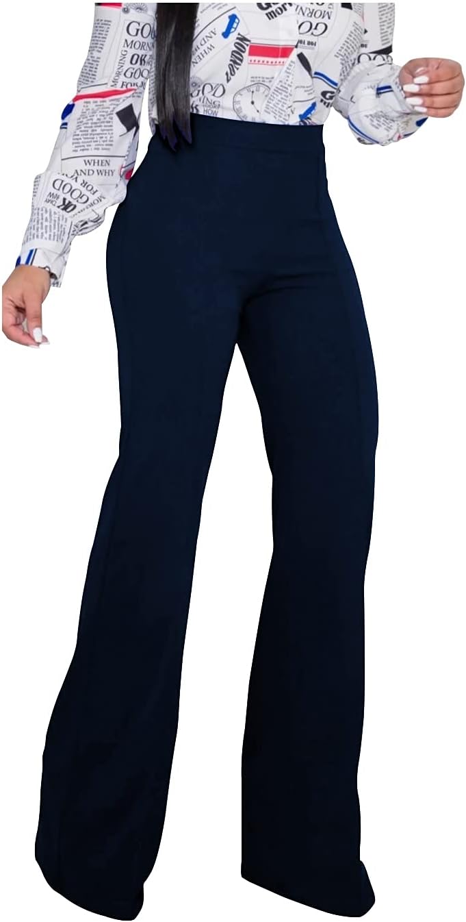 TOPSRANI Women High Waisted Dress Pants Work Trousers Slacks Bottoms Casual Pull On Long Stretch Solid Office Business - Image 2