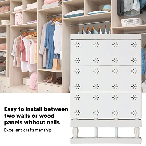 Ausziehbares Schrank-Spannregal, Verschleißfest, Praktisch, ohne Bohrer, Solide, 9,4 Zoll Breite, Teleskopische, Dehnbare Regalteiler, PP-Stahlrohr für Kleiderschrank (38-55 cm / 15-21,7 Zoll Länge)