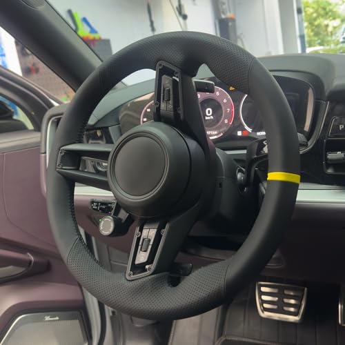 MEWANT Car Steering Wheel Covers for Porsche 911 (992) / Macan/Panamera/Taycan Hand-Stitched Car Steering Wrap - Image 6