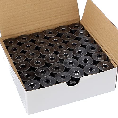 Cleverdelights Size L Prewound Bobbins - 144 Pack - Black - 3/8" X 13/16" #TOP10