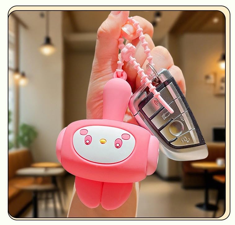 Image of SAJANI Cute Cartoon Hammer Choo Choo Keychain With Sound For Kids, Shake Left Right Musical Beep Hammer Toy, Soft Grip Cartoon Handheld Sensory Keychain For Babies & Toddlers