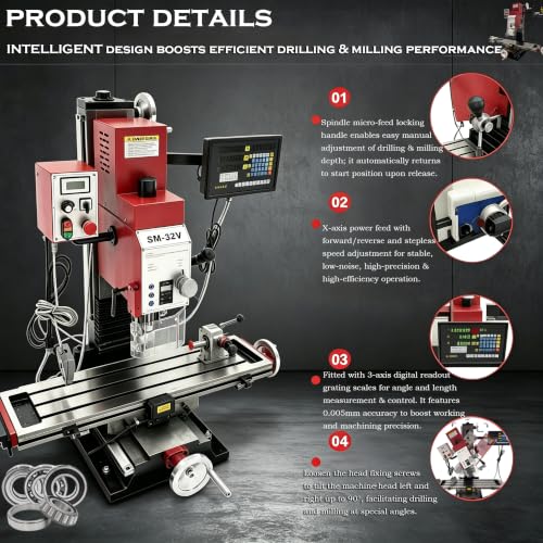 HayWHNKN 2HP Mini Mill with DRO