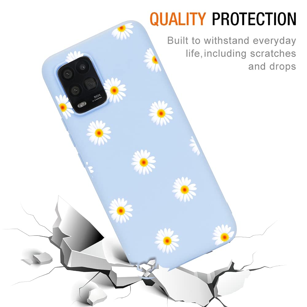 Yoedge 2 Pezzi Cover Per Xiaomi Redmi Note 10 5G – Silicone Morbido Opaco Con Fiori Margherita – Viola Chiaro/Rosa - 2
