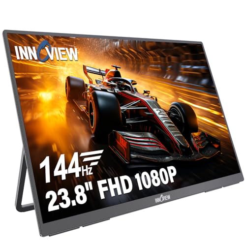 Image of InnoView Large Portable Monitor 23.8inch FHD 1080P 144Hz USB-C, HDMI Computer Display HDR 100% sRGB IPS Gaming Monitor W /180Adjustable DC Eyes Care Stand for Laptop PC MAC Phone PS4 Xbox Switch