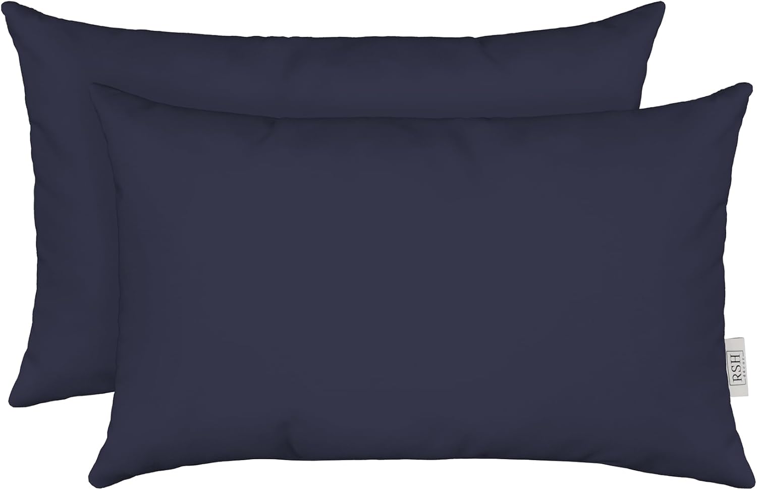 RSH Décor - Sunbrella Jumbo Lumbar Throw Pillows – Set of 2 | 26" x 16" | Indoor Outdoor Use – Patio, Lounge, Adirondack, Deck | Water & Fade-Resistant | Includes Down-Alternative Inserts | Navy