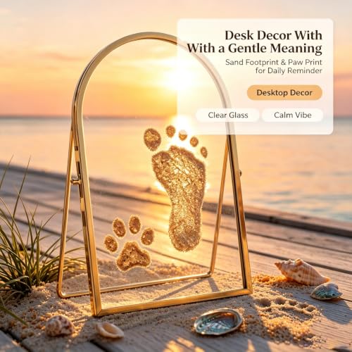 Kits de impresión de manos de vidrio de doble cara DIY handprint display floating frames M 4