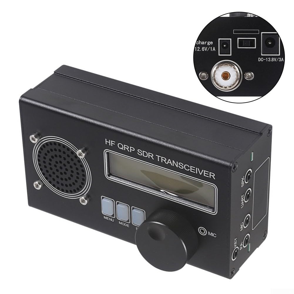 USDX - Transceptor de onda corta HF QRP SSB CW de 8 bandas con batería de 6000 mAh, micrófono integrado, carcasa de metal para radio aficionada