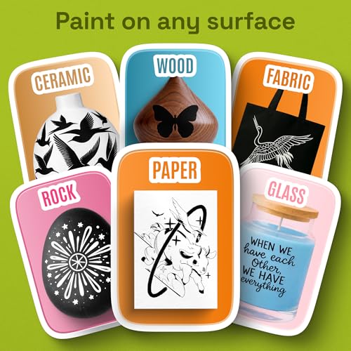 Image of ARTISTRO 36 Black Dual-Tip Acrylic Paint Markers - Paint Pens Set with Dot & Fine Tips for Fabric, Rock, Glass, Wood, Coloring Books - Arts & Crafts Gift - Classroom Must Haves & School Supplies