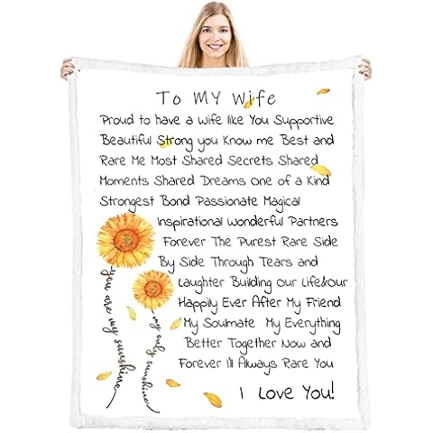 LOVINSUNSHINE Valentines Day Gifts for Wife,Wife Birthday Gift Ideas,Wife Gifts from Husband,Cool Birthday Gifts for Wife,Romantic Valentines Gift for Wife,Wedding, Wife Blanket Cover