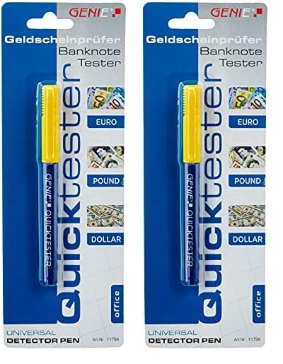 Genie Quicktester Stylo détecteur de faux billets de banque (Lot de 2)