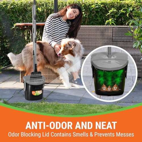 Metal Pooper Scooper for Large Dogs Heavy Duty, 40″ Long Handle, Dog Poop Scooper for Yard, Pooper Scooper Set, Poop Scooper for Large Dog, Pooper Scooper Rake and Bin, 25 Waste Bags Metal Pooper Scooper for Large Dogs Heavy Duty, 40″ Long Handle, Dog Poop Scooper for Yard, Pooper Scooper Set, Poop Scooper for Large Dog, Pooper Scooper Rake and Bin, 25 Waste Bags